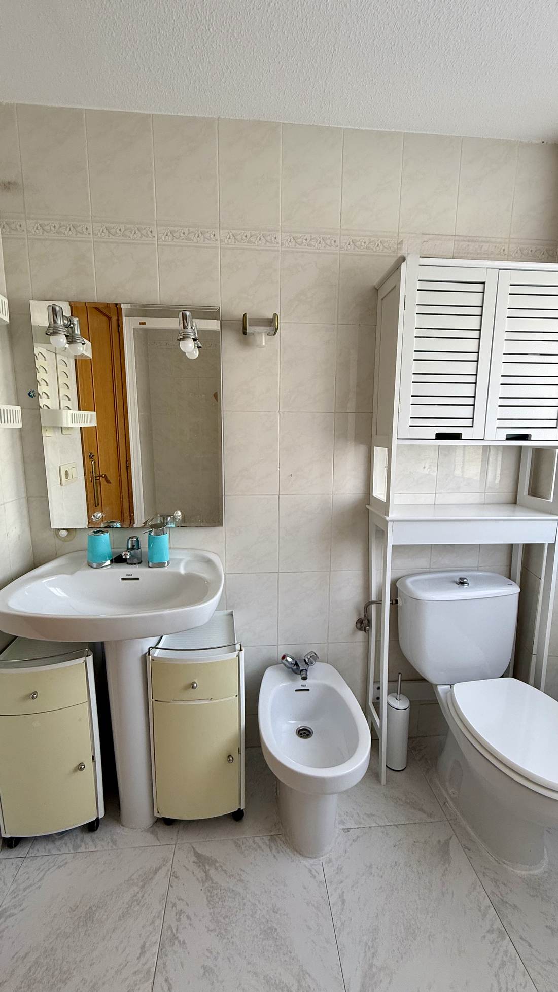 Shower room with basin and shower