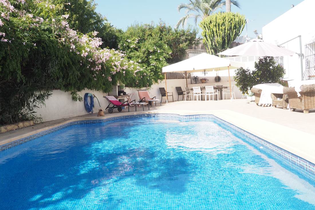 El jardín y la piscina — Villa Ricarlos